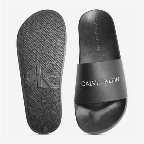 calvin klein sliders cheap|Calvin Klein heeled mules black.